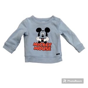 -Baby Gap Mickey Mouse Blue Long sleeve pullover sweater sz 18-24 Months Baby